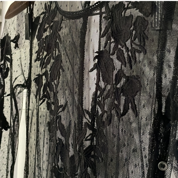 urban outfitters ecote lily maxi dress XS / sheer mesh lace maxi - Picture 7 of 13